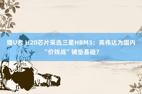 猎U者 H20芯片采选三星HBM3：英伟达为国内“价钱战”铺垫基础？