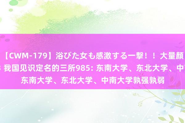 【CWM-179】浴びた女も感激する一撃！！大量顔射！！！ Part3 我国见识定名的三所985: 东南大学、东北大学、中南大学孰强孰弱