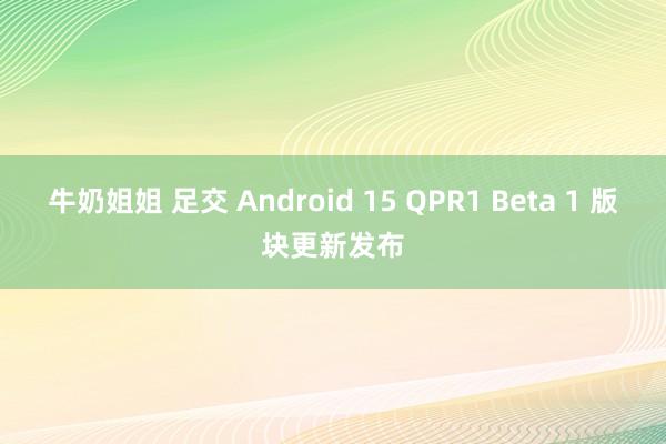 牛奶姐姐 足交 Android 15 QPR1 Beta 1 版块更新发布