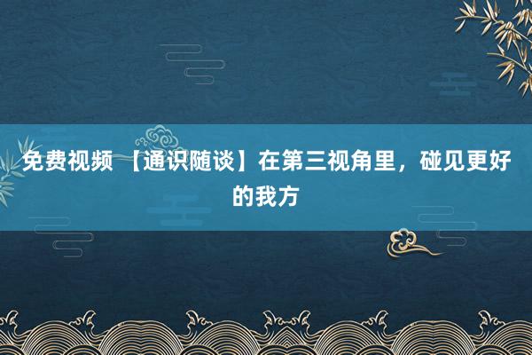 免费视频 【通识随谈】在第三视角里，碰见更好的我方