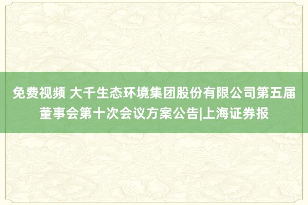 免费视频 大千生态环境集团股份有限公司第五届董事会第十次会议方案公告|上海证券报