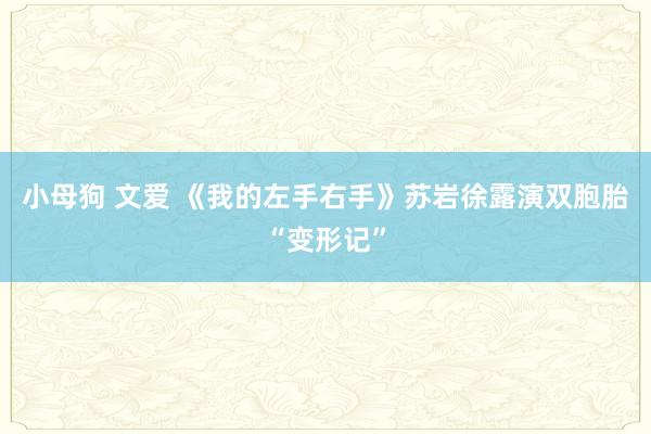 小母狗 文爱 《我的左手右手》苏岩徐露演双胞胎“变形记”