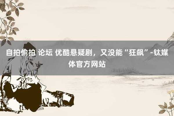 自拍偷拍 论坛 优酷悬疑剧，又没能“狂飙”-钛媒体官方网站