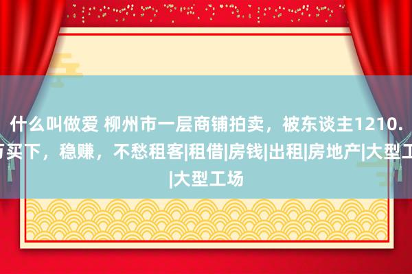 什么叫做爱 柳州市一层商铺拍卖，被东谈主1210.3万买下，稳赚，不愁租客|租借|房钱|出租|房地产|大型工场