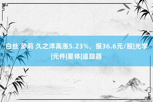 白丝 萝莉 久之洋高涨5.23%，报36.6元/股|光学|元件|星体|追踪器